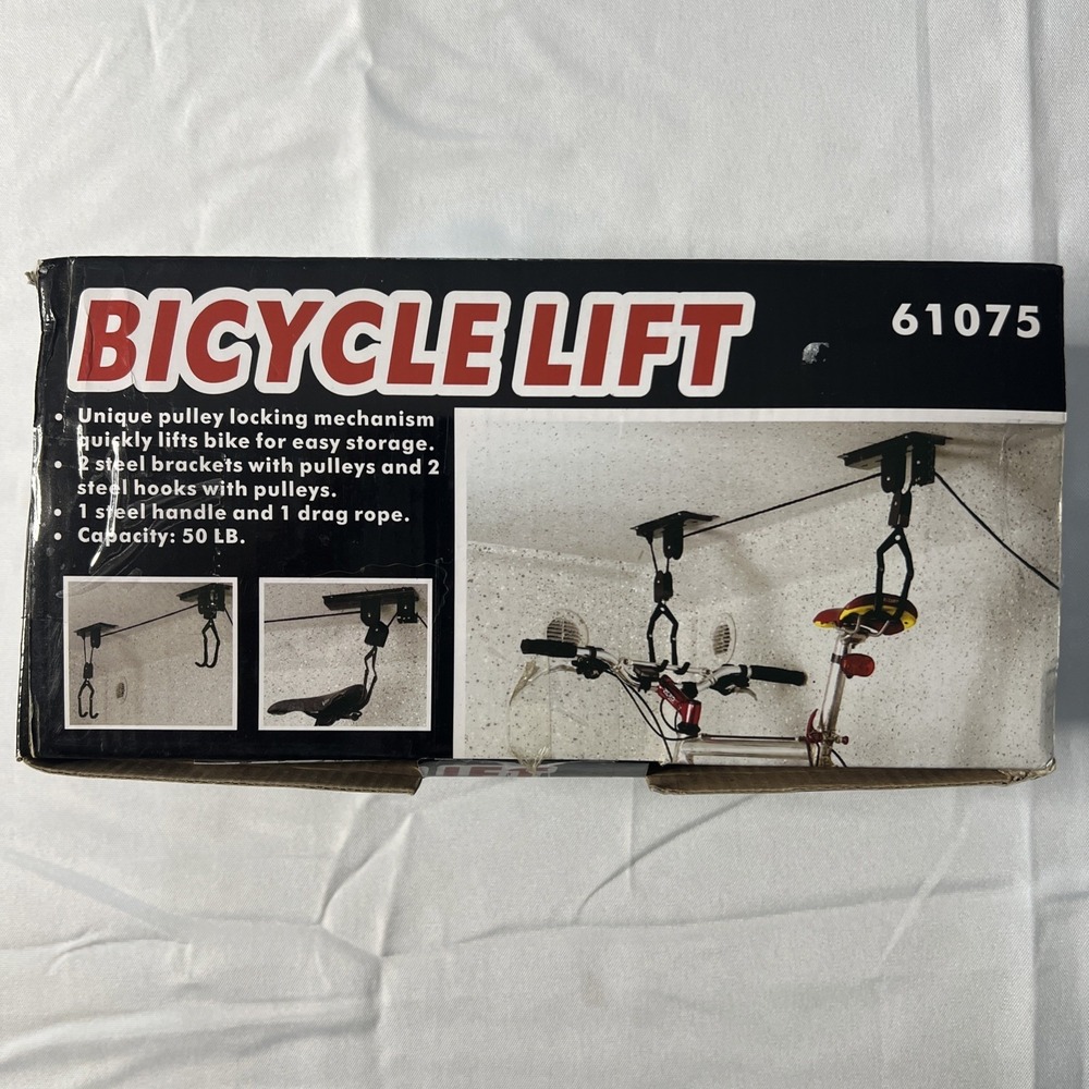 Bicycle Hanger Pulley/ Hoist Storage 50 lb. capacity. Ceiling Mounted Lift NOB